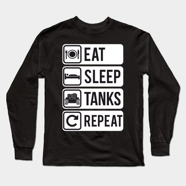 Seen from afar! Eat Sleep Tanks Repeat Long Sleeve T-Shirt by FAawRay